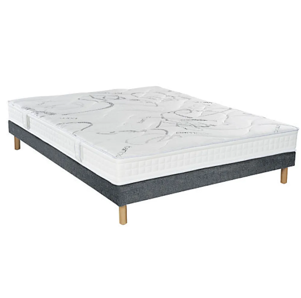 Ensemble MORPHOZONE 210 + Sommier Tradition Graphic 13cm + Pieds 160x200 Latex>Essenzia