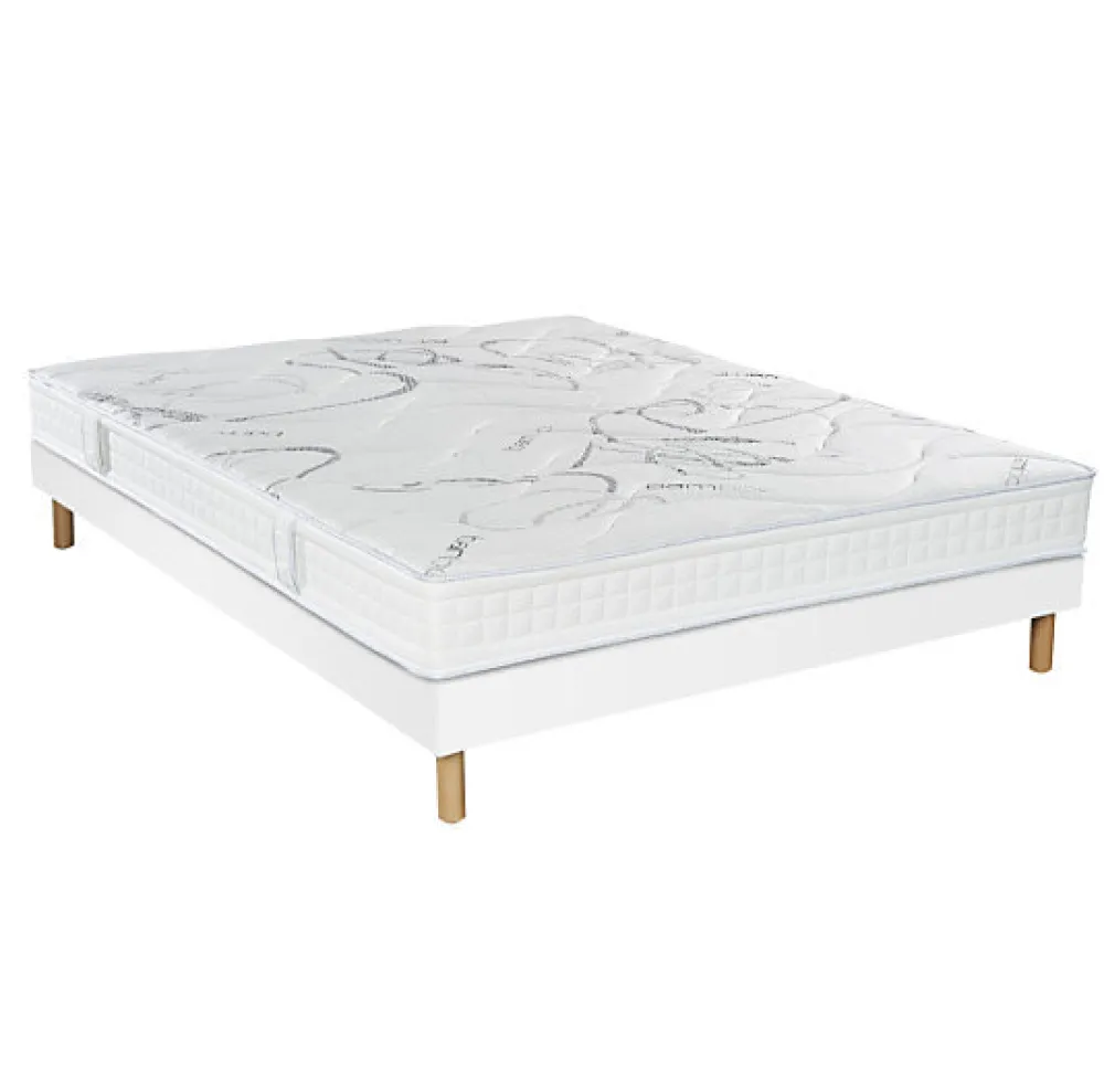 Ensemble MORPHOZONE 190 + Sommier Tradition Graphic 13cm + Pieds 150x190 Latex>Essenzia Outlet