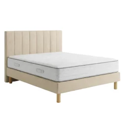Essenzia Ensemble EXCEPTION 1000 + Sommier Tradition Graphic 13 cm + Pieds 180x220 Beige Ressorts* Ensemble Sommier Et Matelas
