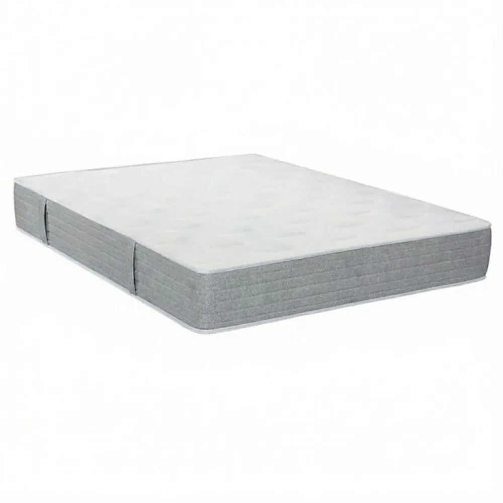 Essenzia Ensemble LEVITATION Ferme 1000 + Sommier Tradition Graphic 13 cm + Pieds 120x200 Gris clair Ressorts* Ensemble Sommier Et Matelas