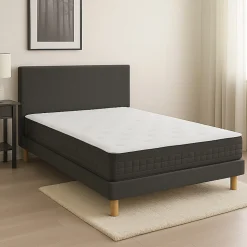 Ensemble ORION Naturel 1000 + Sommier Tradition graphic 13 cm + Pieds 160x220 Anthracite Ressorts>Essenzia Online