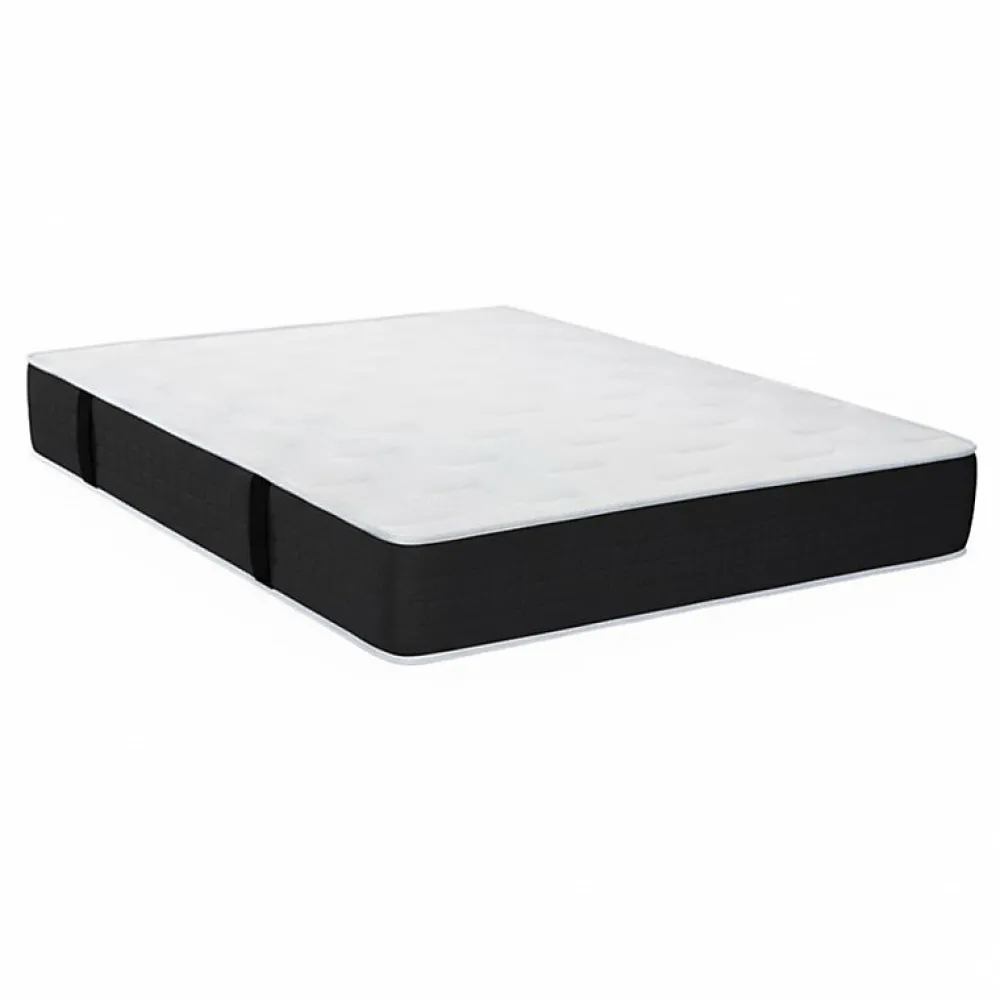 Ensemble SENSATION EXTRA FERME 1000 + Sommier Graphic 13 cm + Pieds 160x200 Gris clair Ressorts>Essenzia Best