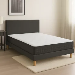 Essenzia Ensemble SENSATION EXTRA FERME 1000 + Sommier Graphic 13 cm + Pieds 180x210 Gris clair Ressorts* Ensemble Sommier Et Matelas