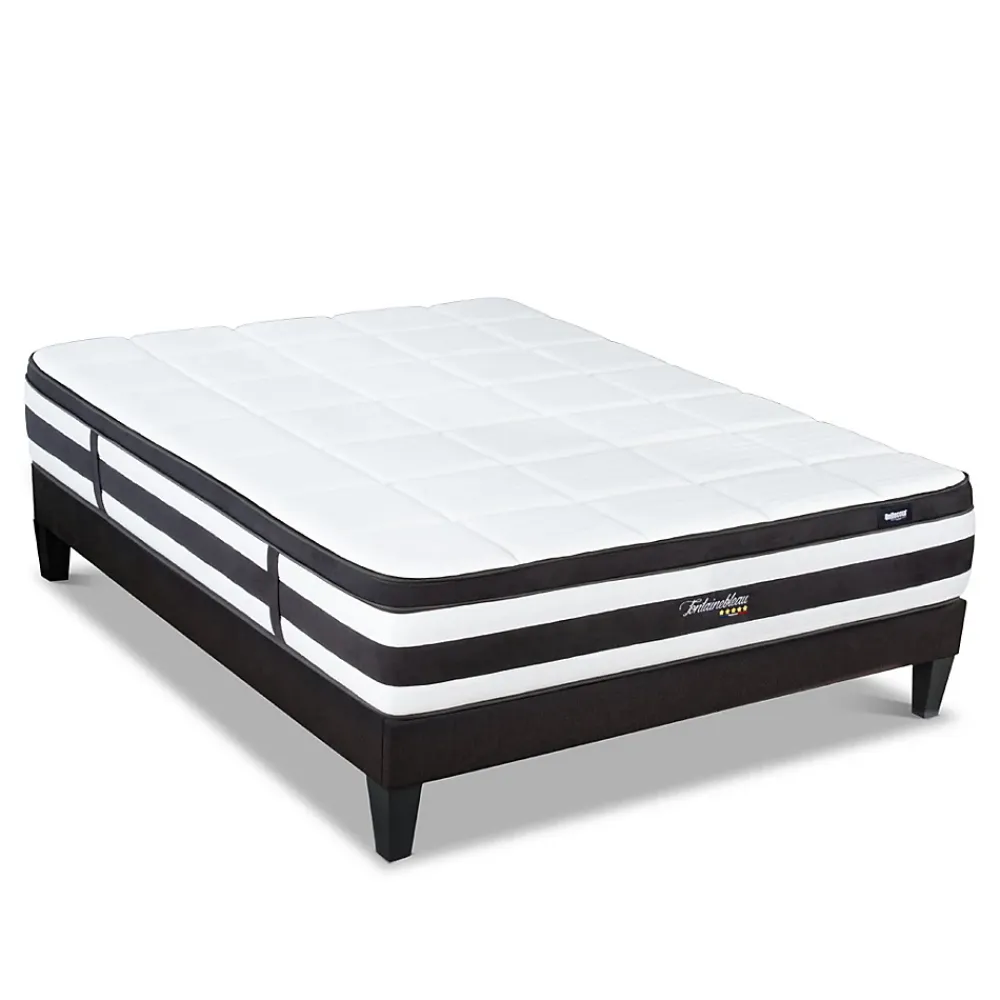 Bellecour Ensemble Fontainebleau 140x200 cm Matelas Ressorts ensachés + Sommier Bois* Ensemble Sommier Et Matelas