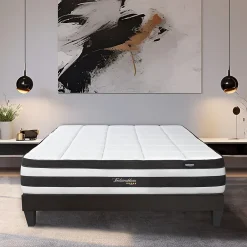 Bellecour Ensemble Fontainebleau 140x200 cm Matelas Ressorts ensachés + Sommier Bois* Ensemble Sommier Et Matelas