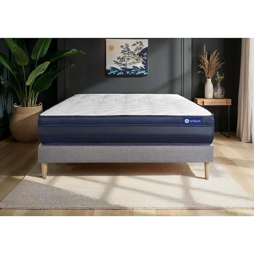 Actisom Ensemble Latex et mémoire de forme de confort Très ferme avec sommier kit* Ensemble Sommier Et Matelas