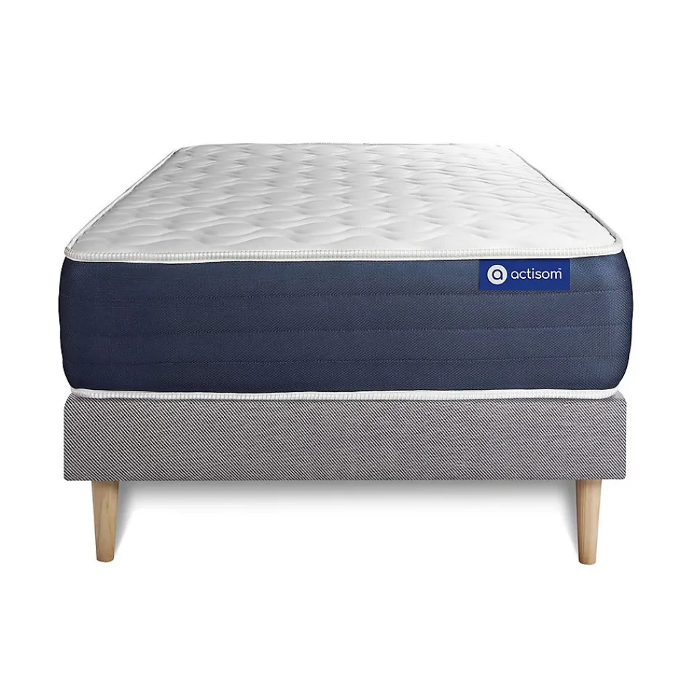Actisom Ensemble Latex et mémoire de forme de confort Equilibré avec sommier kit* Ensemble Sommier Et Matelas