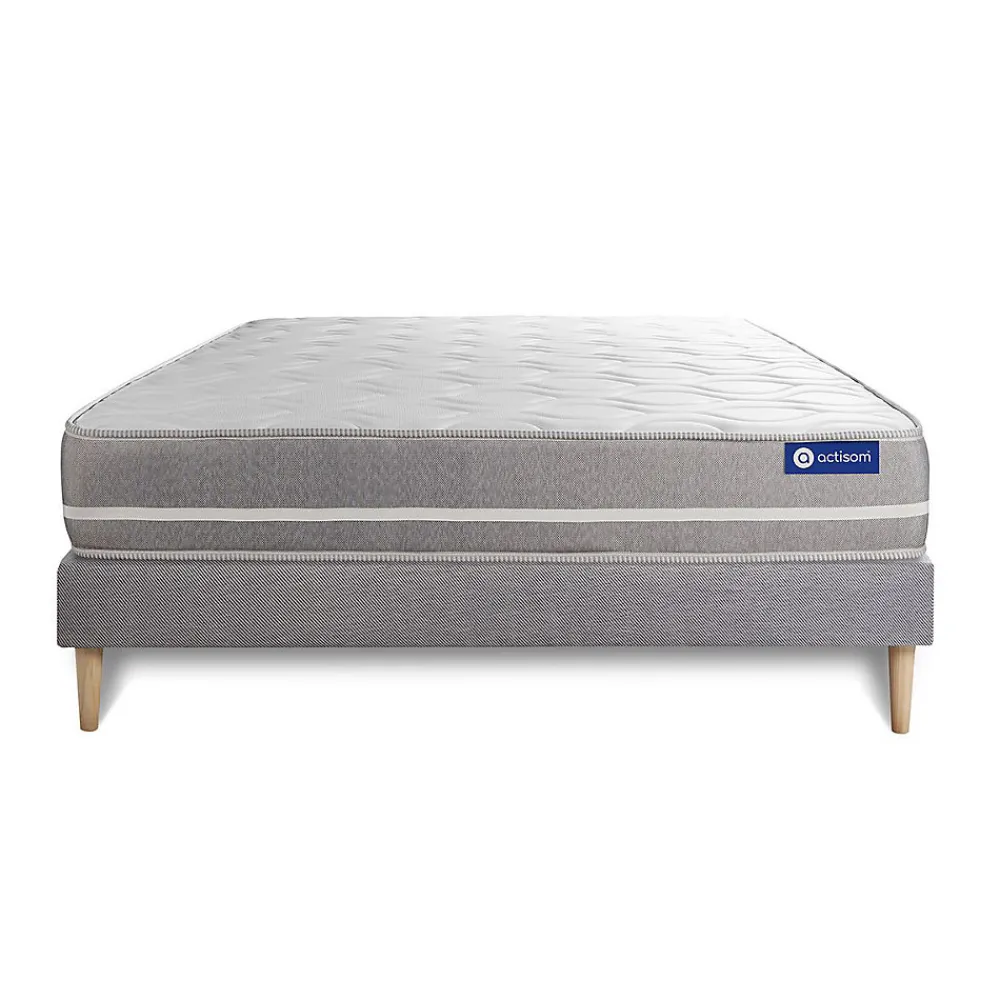 Actisom Ensemble Latex et mémoire de forme de confort Equilibré avec sommier kit* Ensemble Sommier Et Matelas