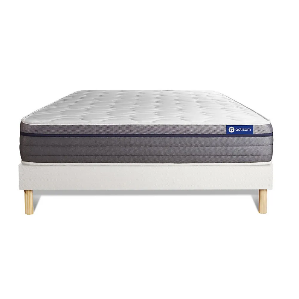 Actisom Ensemble Latex et mémoire de forme de confort Equilibré avec sommier kit* Ensemble Sommier Et Matelas
