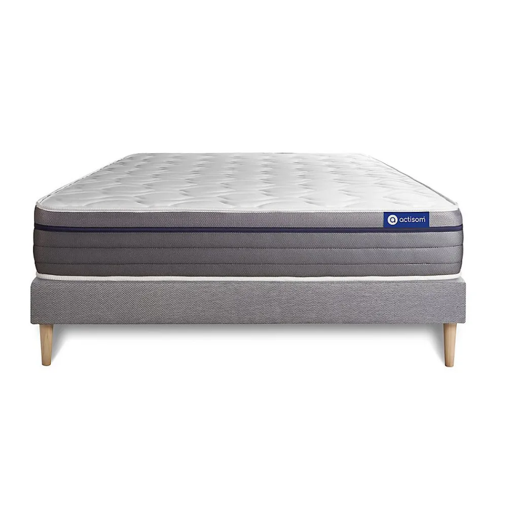 Actisom Ensemble Latex et mémoire de forme de confort Equilibré avec sommier kit* Ensemble Sommier Et Matelas
