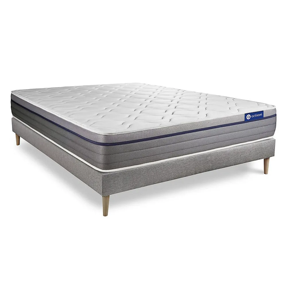 Actisom Ensemble Latex et mémoire de forme de confort Equilibré avec sommier kit* Ensemble Sommier Et Matelas