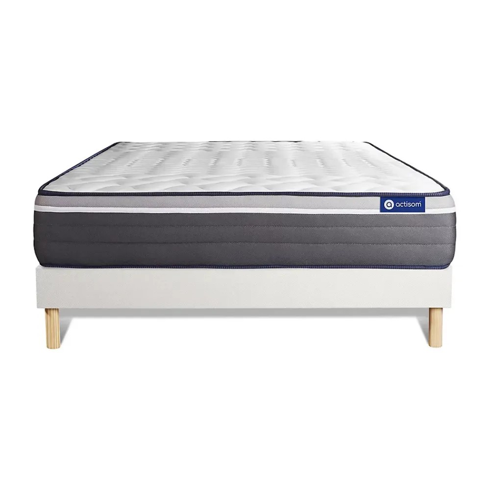 Actisom Ensemble Latex et mémoire de forme de confort Très ferme avec sommier kit* Ensemble Sommier Et Matelas