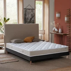 Idliterie Ensemble matelas 100% latex 3 zones sommier noir 140x190* Ensemble Sommier Et Matelas