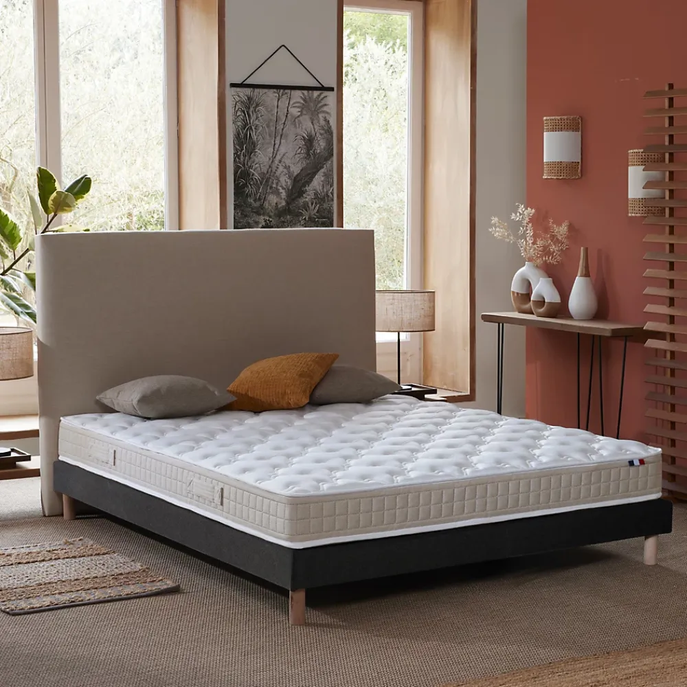 Idliterie Ensemble matelas 100% latex 3 zones sommier noir 140x190* Ensemble Sommier Et Matelas