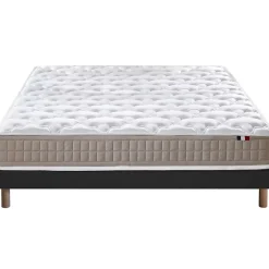 Idliterie Ensemble matelas 100% latex 3 zones sommier noir 140x190* Ensemble Sommier Et Matelas