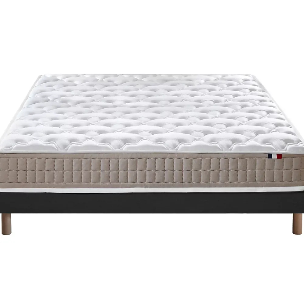 Idliterie Ensemble matelas 100% latex 3 zones sommier noir 140x190* Ensemble Sommier Et Matelas