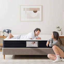 Ensemble Matelas à ressorts + Sommier avec lattes larges 140x190cm, Epaisseur du Matelas 22cm><noscript><img width=