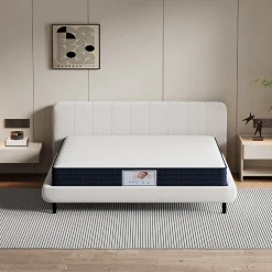 Ensemble Matelas à ressorts +Sommier à Lattes sur Pieds, 160x200cm, Epaisseur du Matelas 22cm><noscript><img width=
