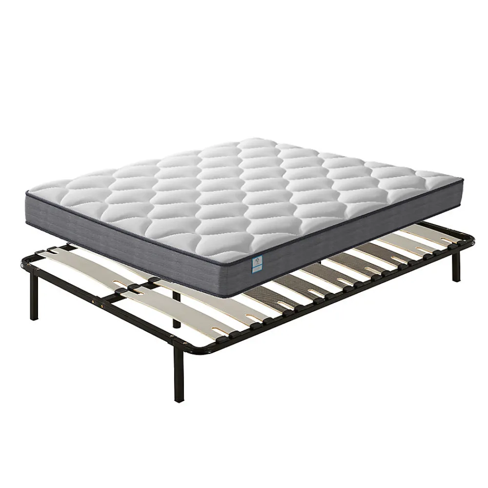 Ensemble Matelas à ressorts + Sommier avec lattes larges 160x200cm, Epaisseur du Matelas 20cm>Teeno Online