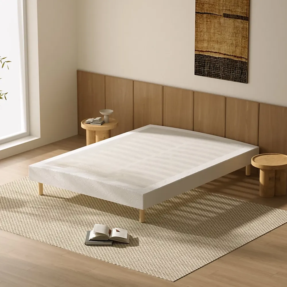 Teeno Ensemble Matelas à ressorts+ Lit Sommier Tapissier Déco 140x190cm, Epaisseur du Matelas 20cm* Ensemble Sommier Et Matelas
