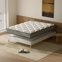 Ensemble Matelas à ressorts+ Lit Sommier Tapissier Déco 160x200cm, Epaisseur du Matelas 20cm><noscript><img width=