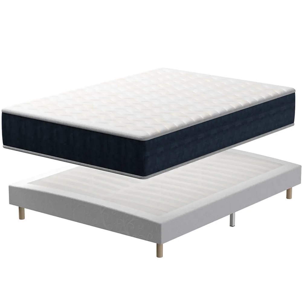 Ensemble Matelas en Mousse 160x200 cm+Sommier tapissier volige,9 Pieds Inclus,ensemble matelas et sommier>Teeno Sale