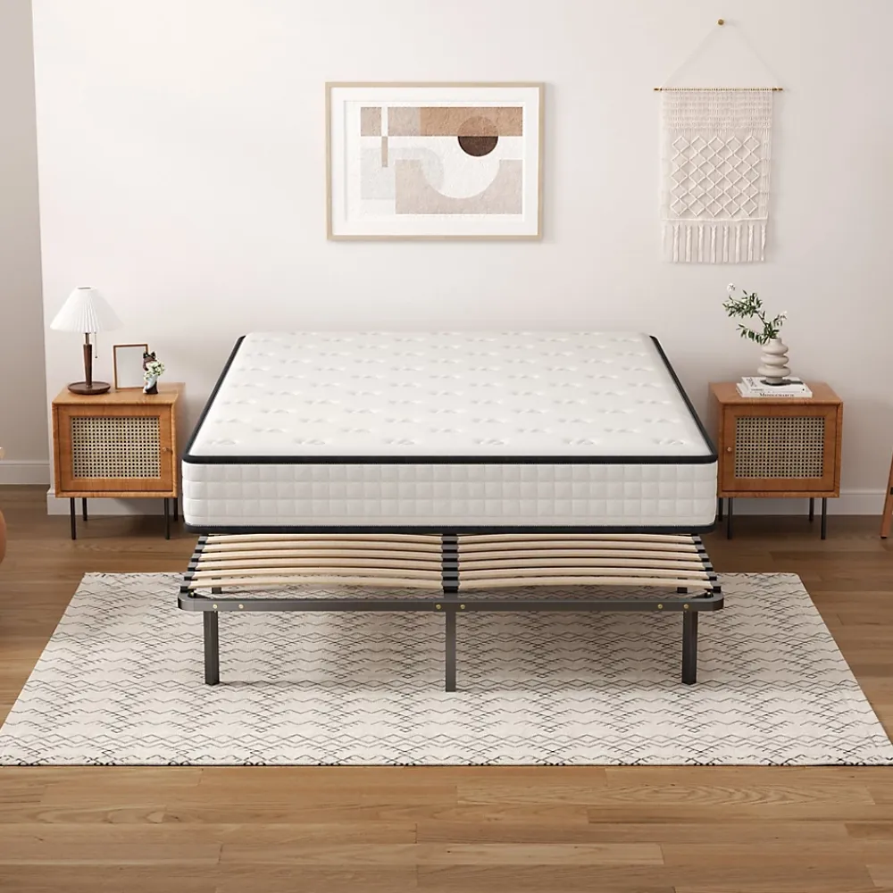 Teeno Ensemble Matelas en mousse + Sommier à Lattes 160x200cm, Epaisseur du Matelas 22cm* Ensemble Sommier Et Matelas