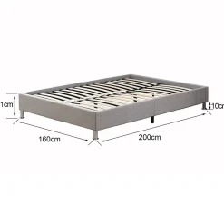 Ensemble Matelas en mousse + Cadre de lit Plateforme Capitonné 160x200cm, Epaisseur du Matelas 18cm><noscript><img width=