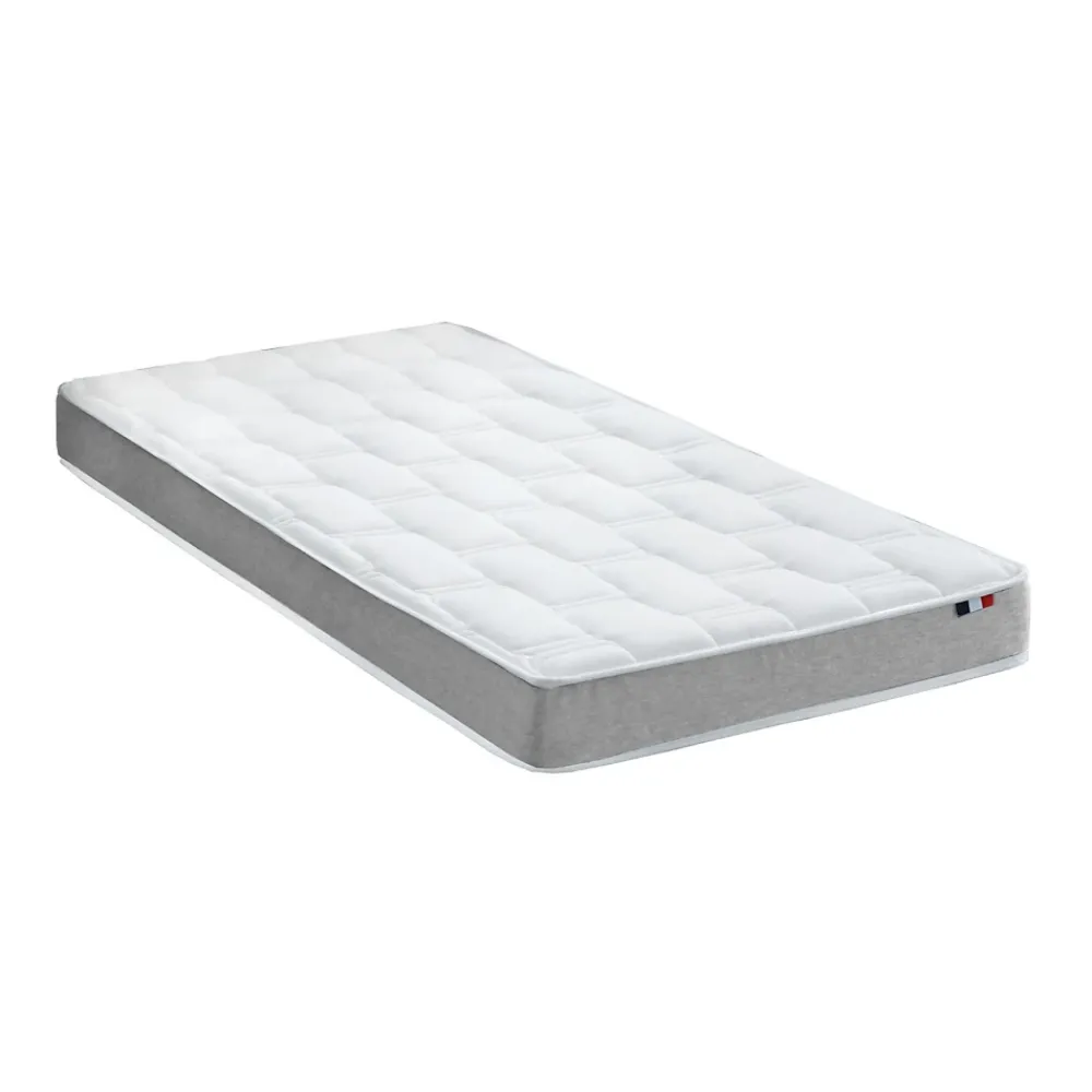Idliterie Ensemble matelas mémoire forme sommier blanc 90x190* Ensemble Sommier Et Matelas