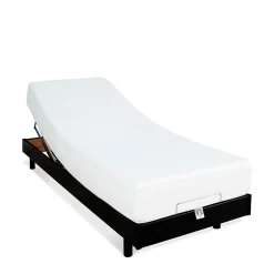 Bellecour Ensemble Matelas Mousse Accueil Mémoire de forme + Sommier électrique Flex 90x200 cm* Ensemble Sommier Et Matelas