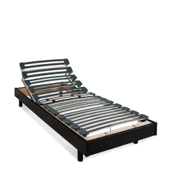Ensemble Matelas Mousse Accueil Mémoire de forme + Sommier électrique Flex 70x200 cm><noscript><img width=