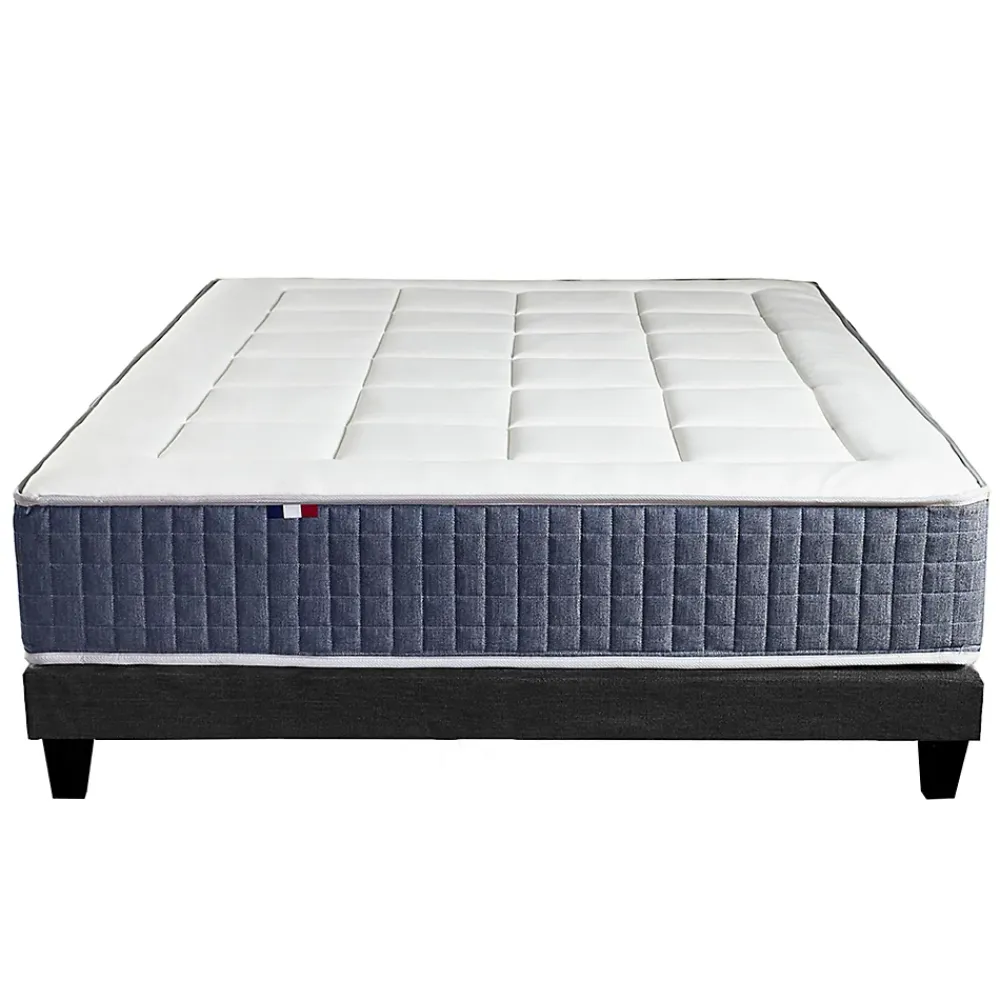 Idliterie Ensemble matelas ressort 7 zones et mémoire forme sommier 140x190* Ensemble Sommier Et Matelas