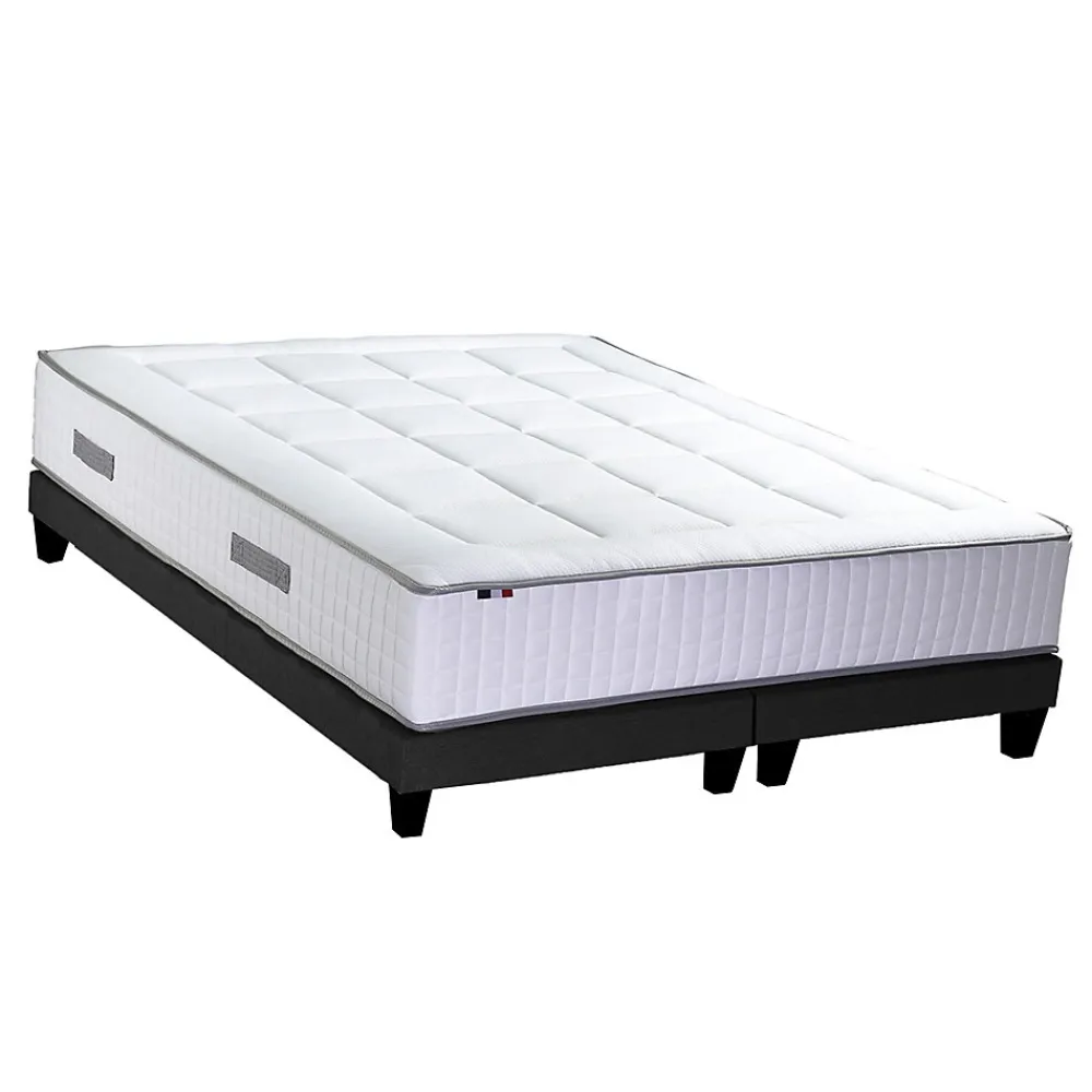 Ensemble matelas ressort 7 zones mémoire forme sommier 2x90x200>Idliterie Outlet