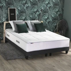 Ensemble matelas ressort 7 zones mémoire forme sommier 2x90x200><noscript><img width=