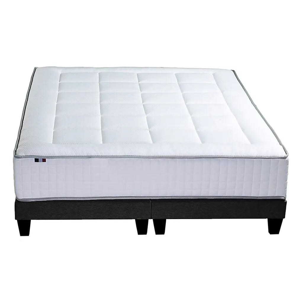 Ensemble matelas ressort 7 zones mémoire forme sommier 2x90x200>Idliterie Outlet