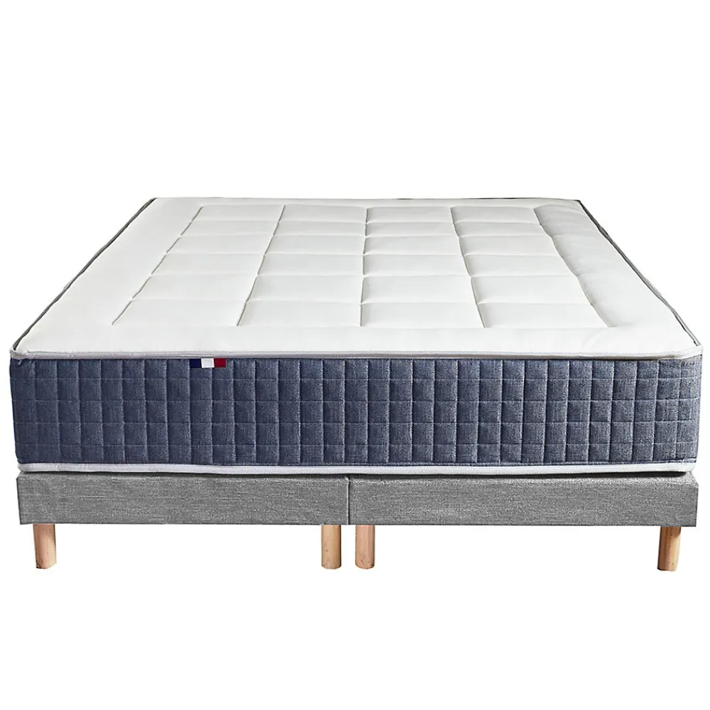 Ensemble matelas ressort 7 zones et mémoire forme sommier 2x80x200>Idliterie Clearance