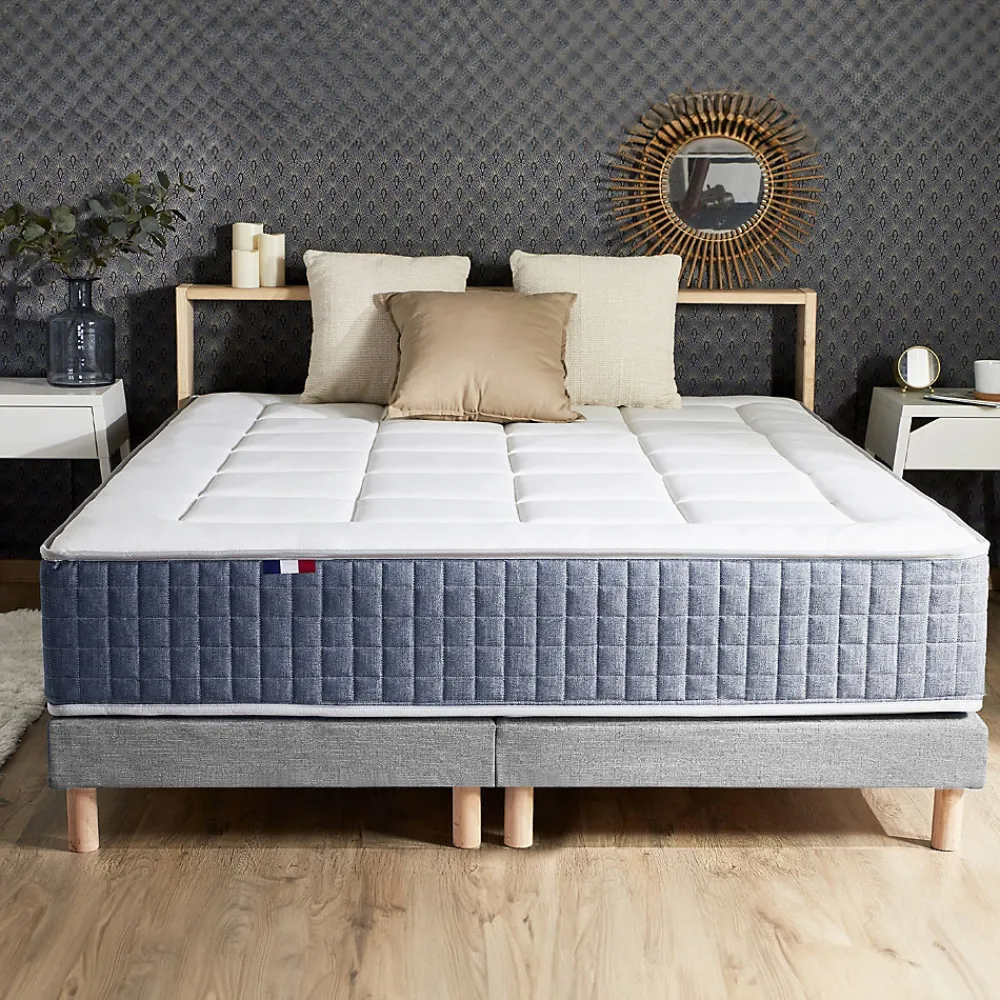 Ensemble matelas ressort 7 zones et mémoire forme sommier 2x80x200>Idliterie Clearance