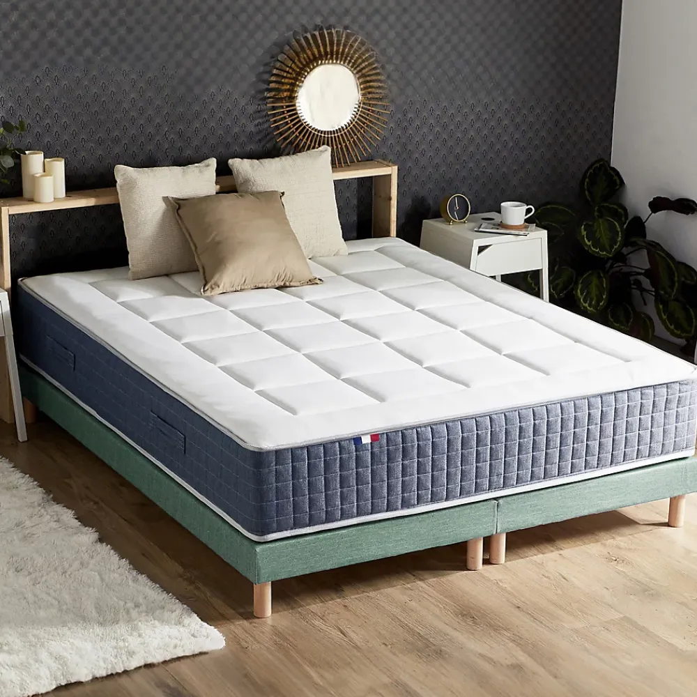 Idliterie Ensemble matelas ressort 7 zones et mémoire forme sommier 2x90x200* Ensemble Sommier Et Matelas