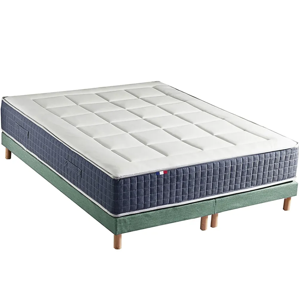 Idliterie Ensemble matelas ressort 7 zones et mémoire forme sommier 2x90x200* Ensemble Sommier Et Matelas