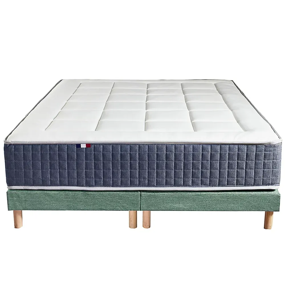Idliterie Ensemble matelas ressort 7 zones et mémoire forme sommier 2x90x200* Ensemble Sommier Et Matelas