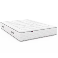 Idliterie Ensemble matelas ressorts 7 zones PALACIO + sommier en kit beige lattes flexibles 140x200* Ensemble Sommier Et Matelas