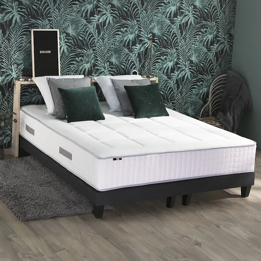 Idliterie Ensemble matelas ressorts 7 zones sommier 2x80x200* Ensemble Sommier Et Matelas