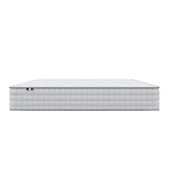 Ensemble matelas ressorts ASTRE + sommier kit beige à lattes flexibles 160x200><noscript><img width=