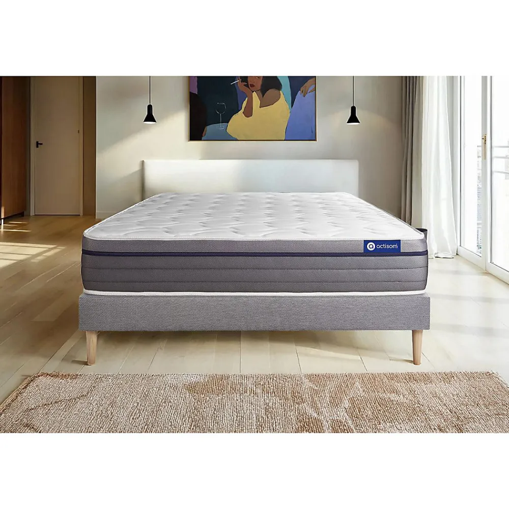Ensemble Mémoire de forme de confort Equilibré avec sommier kit>Actisom Hot
