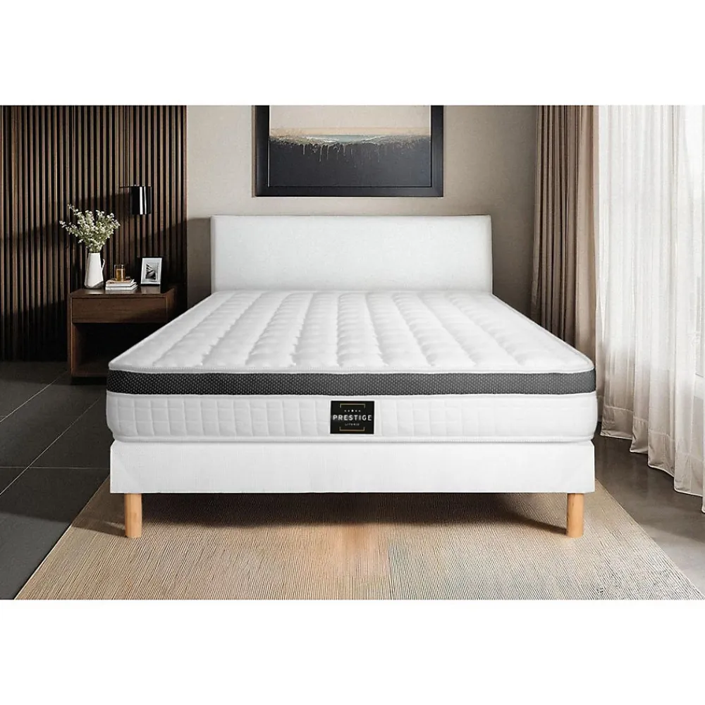 Ensemble Mémoire de forme de confort Ferme avec sommier kit>Prestige Literie
