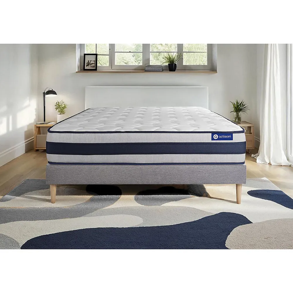 Ensemble Mémoire de forme de confort Ferme avec sommier kit>Actisom