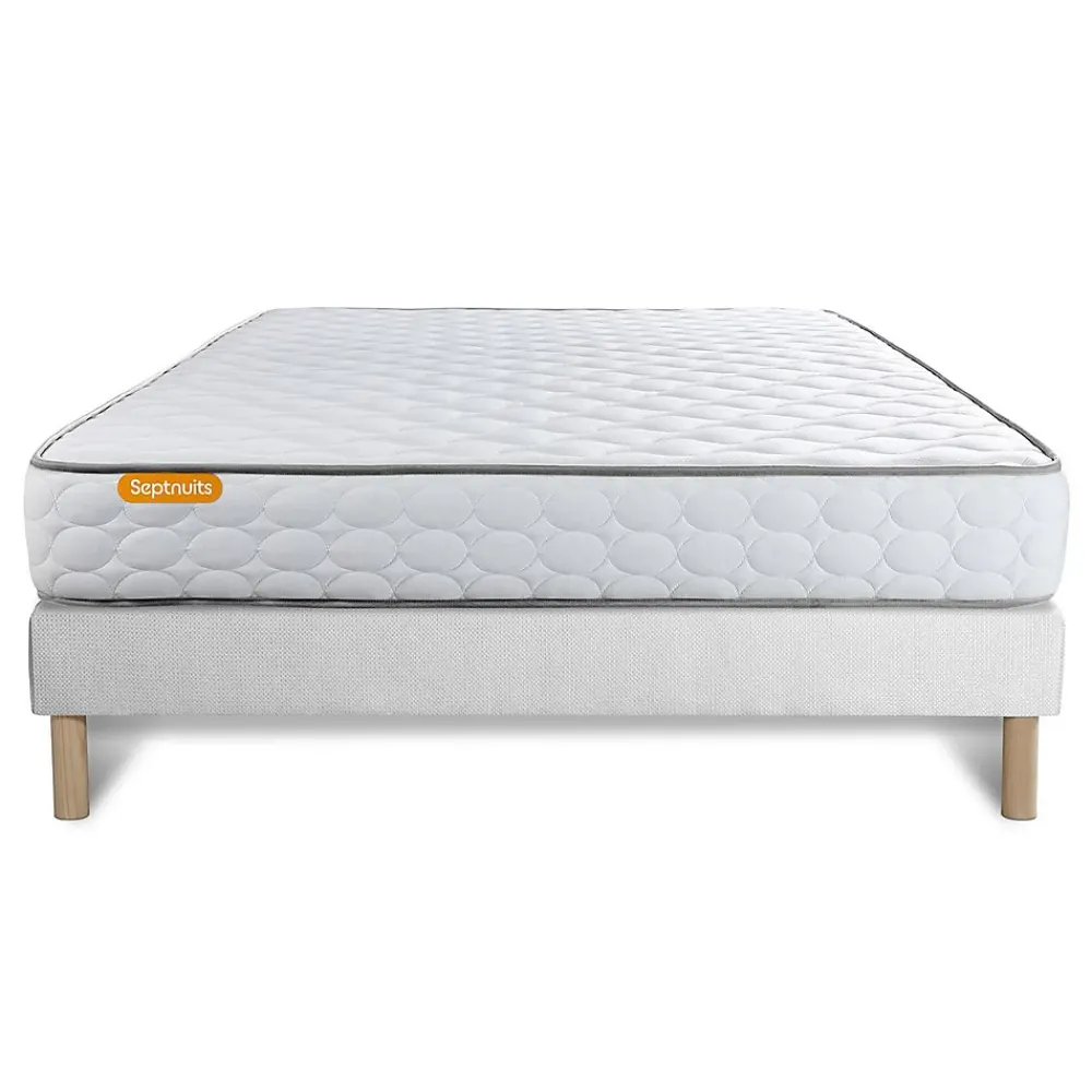 Sept Nuits Ensemble Mémoire de forme de confort Très ferme avec sommier tapissier* Ensemble Sommier Et Matelas