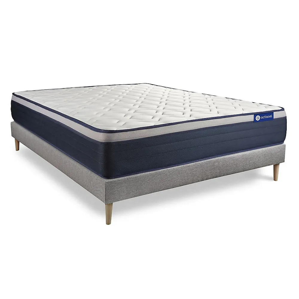 Actisom Ensemble Mémoire de forme de confort Ferme avec sommier kit* Ensemble Sommier Et Matelas