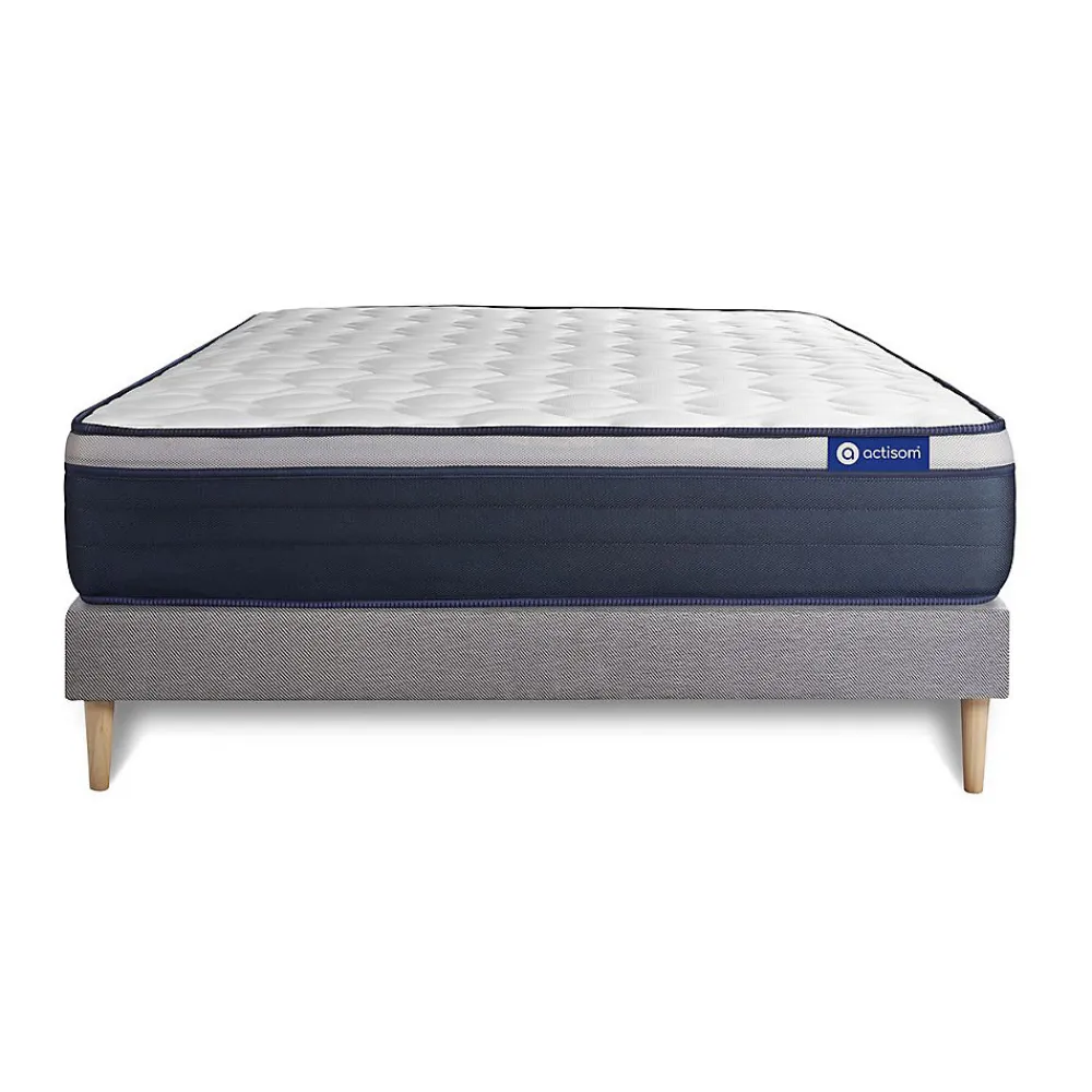 Actisom Ensemble Mémoire de forme de confort Ferme avec sommier kit* Ensemble Sommier Et Matelas