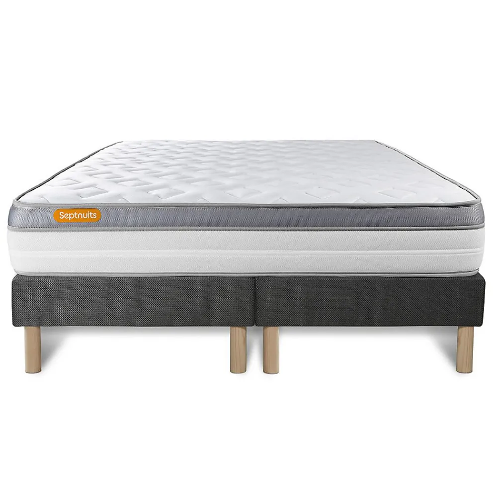 Sept Nuits Ensemble Mémoire de forme de confort Ferme avec sommier tapissier* Ensemble Sommier Et Matelas